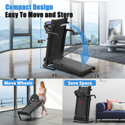 Swertoy Foldable Treadmill for Home, APP Control & LED Display, 2.5HP Portable Treadmill with Handles